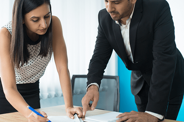 Paperwork being prepared for a Newton Surrey accident claim