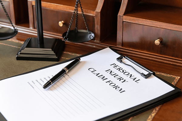 Medical and legal documents assembled for a Brampton injury claim