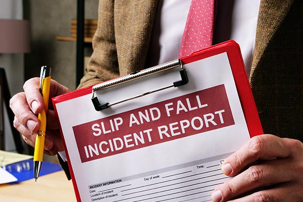 Photos and records gathered for a Brampton slip and fall injury claim